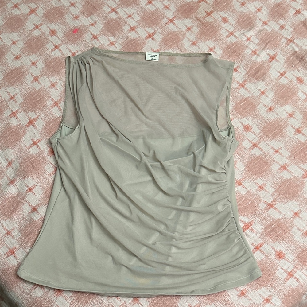 Abercrombie & Fitch Women's Draped Blouse - Light Gray